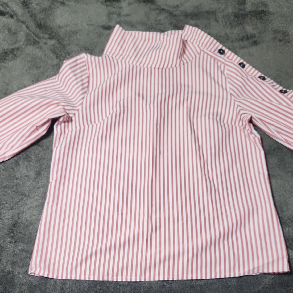 SHEIN Pink Kimono Style Shirt with Stand Collar